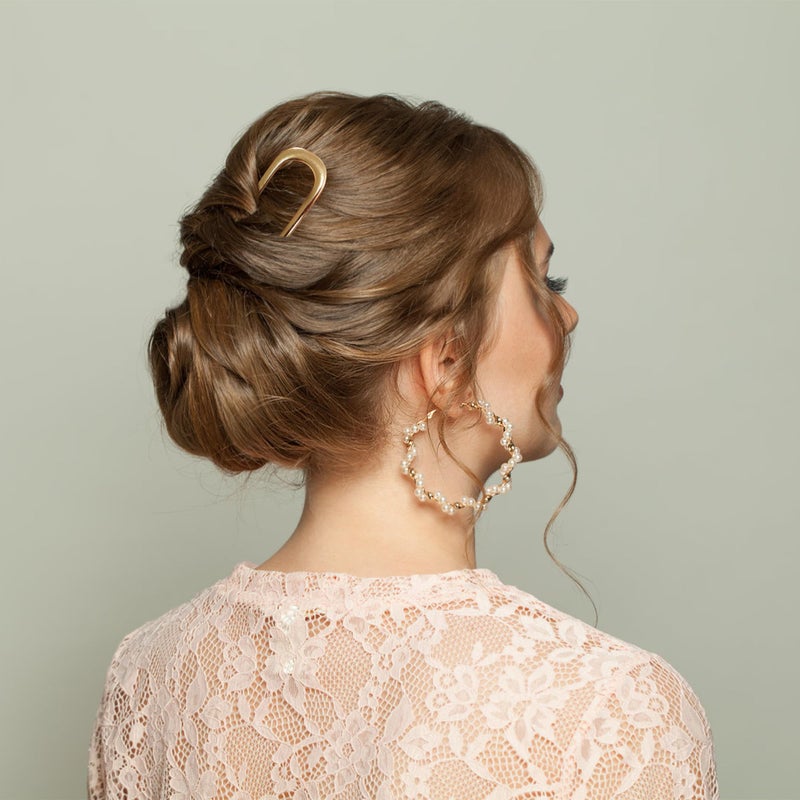 Quacc French Hair Pin Metal Hair Pin U Shaped Hair Clip for Women Girls Hairstyle Decorative Accessories (Gold) - Image 3
